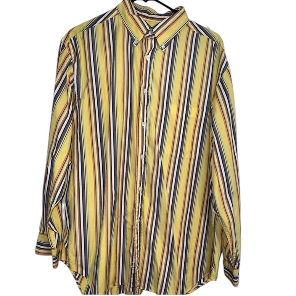 Roundtree & Yorke Mens Long Sleeve Dress Shirt, Size L